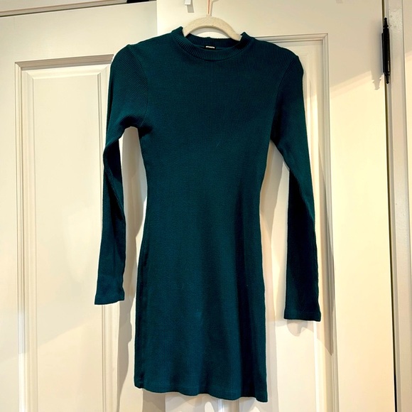 MONROW Brushed Thermal Long Sleeve Mock Neck Mini Dress - Picture 4 of 8